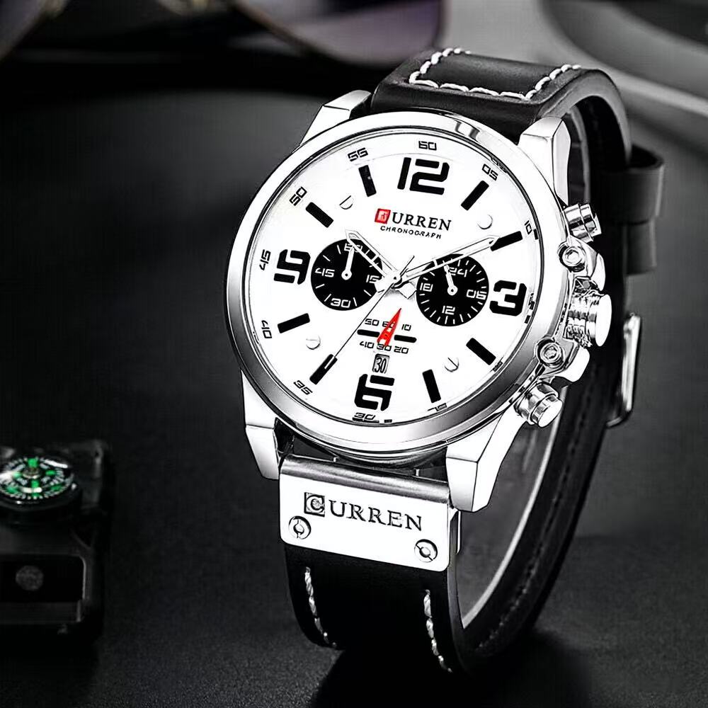 CURREN 8314 Men Military Sport Wristwatch Quartz Calendar Silicone Strap Casual Outdoor Watch