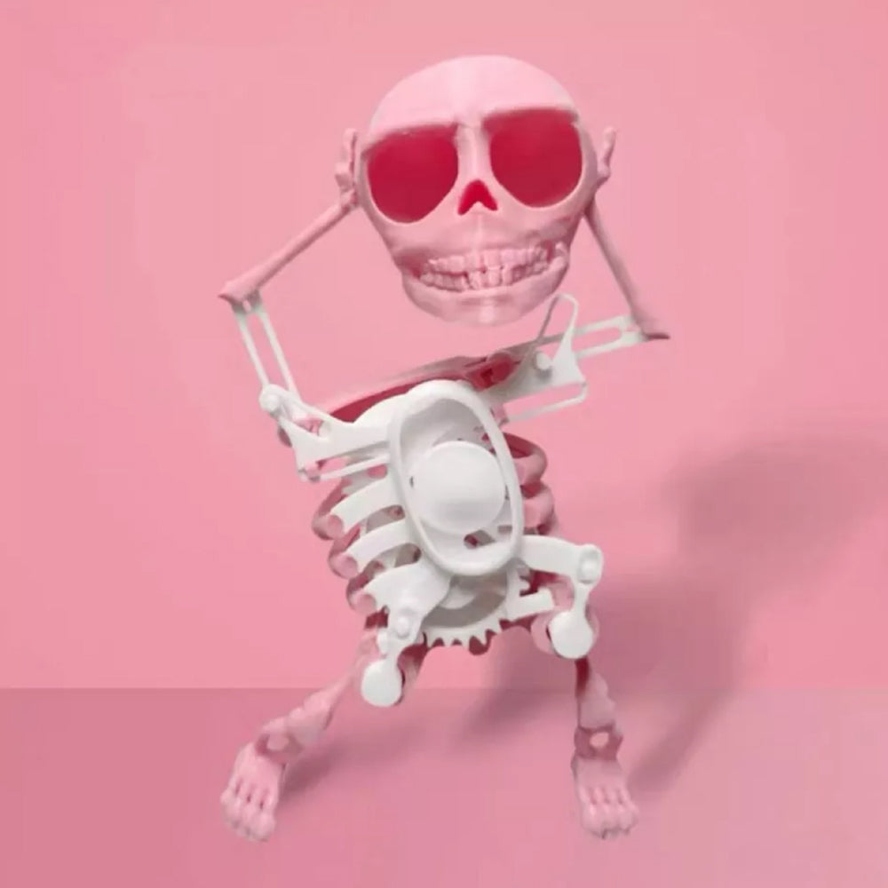 Self-moving Skull Swinging Bobblehead 3D Dancing Skeleton Toy Clockwork Spring