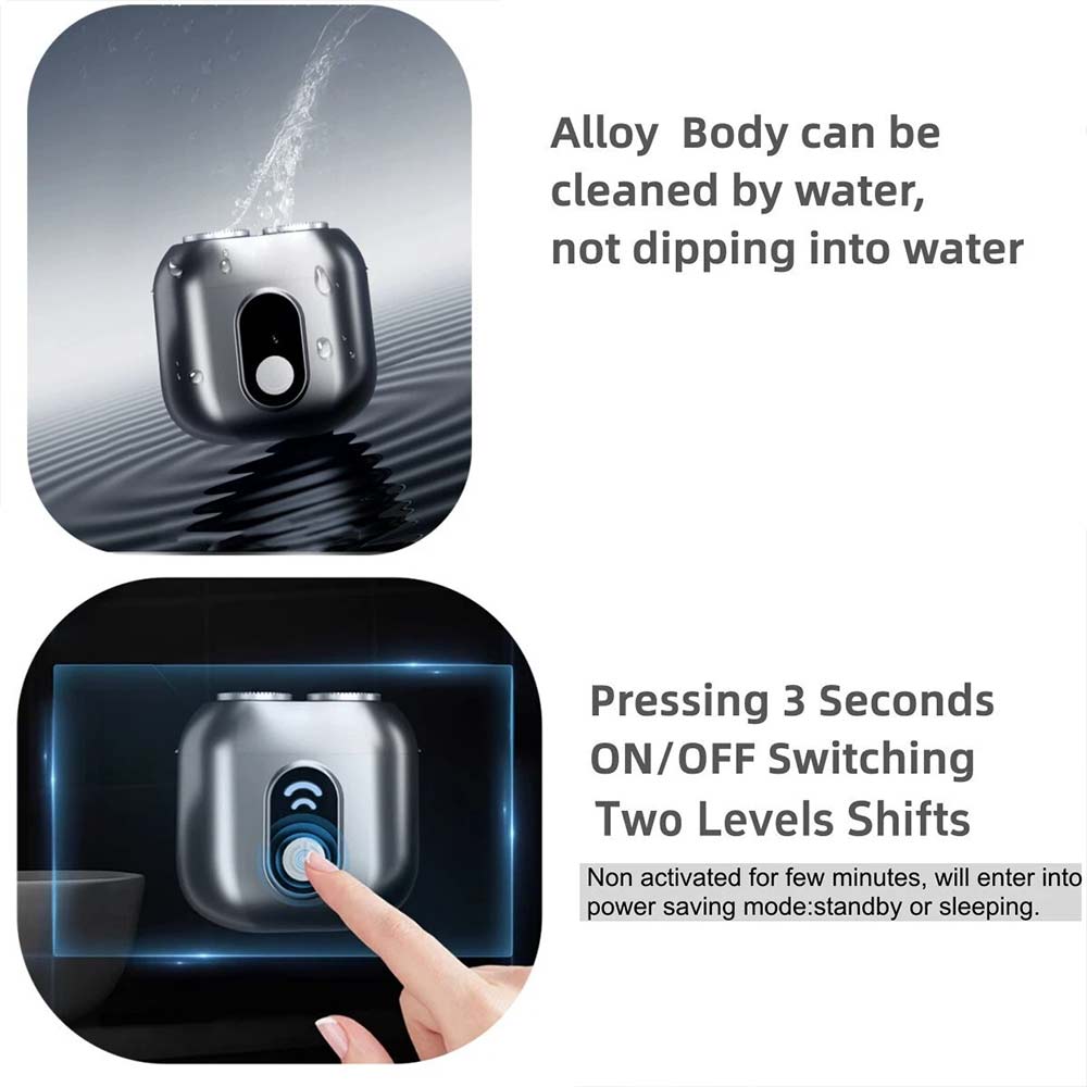 Portable Rotary Travel Shaver - Cordless Wet & Dry Beard Trimmer, High Speed