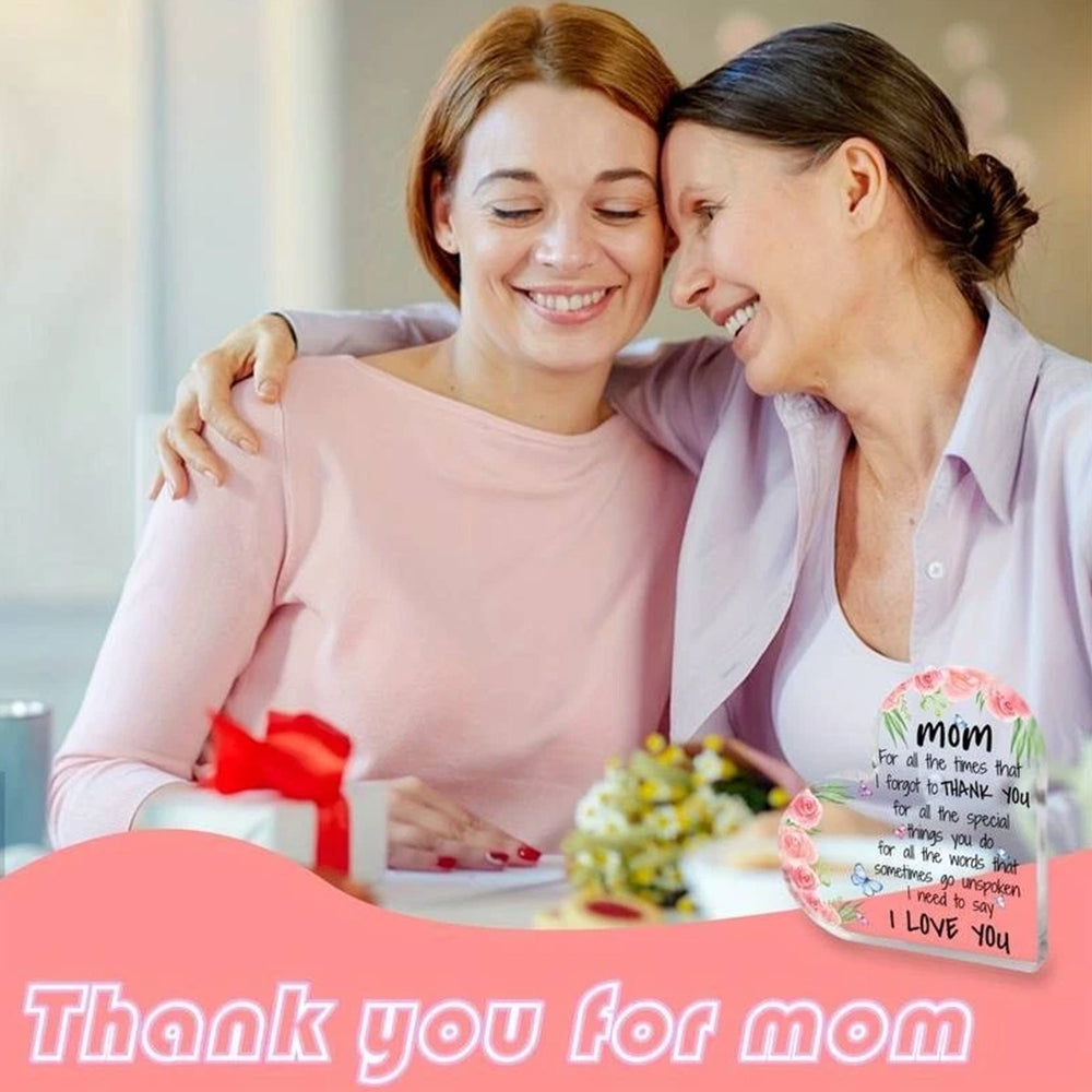 Heart Shaped Acrylic Plaque for Mum - Unique Mother's Day & Christmas Gift