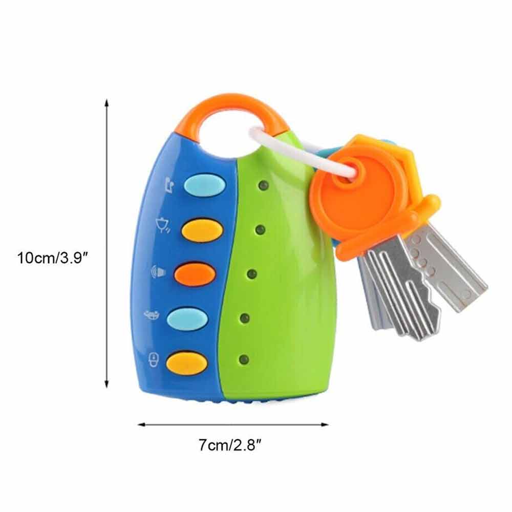 Musical Car Key Colorful Flash Keychain Gift Baby Colorful Remote Pretend Toy
