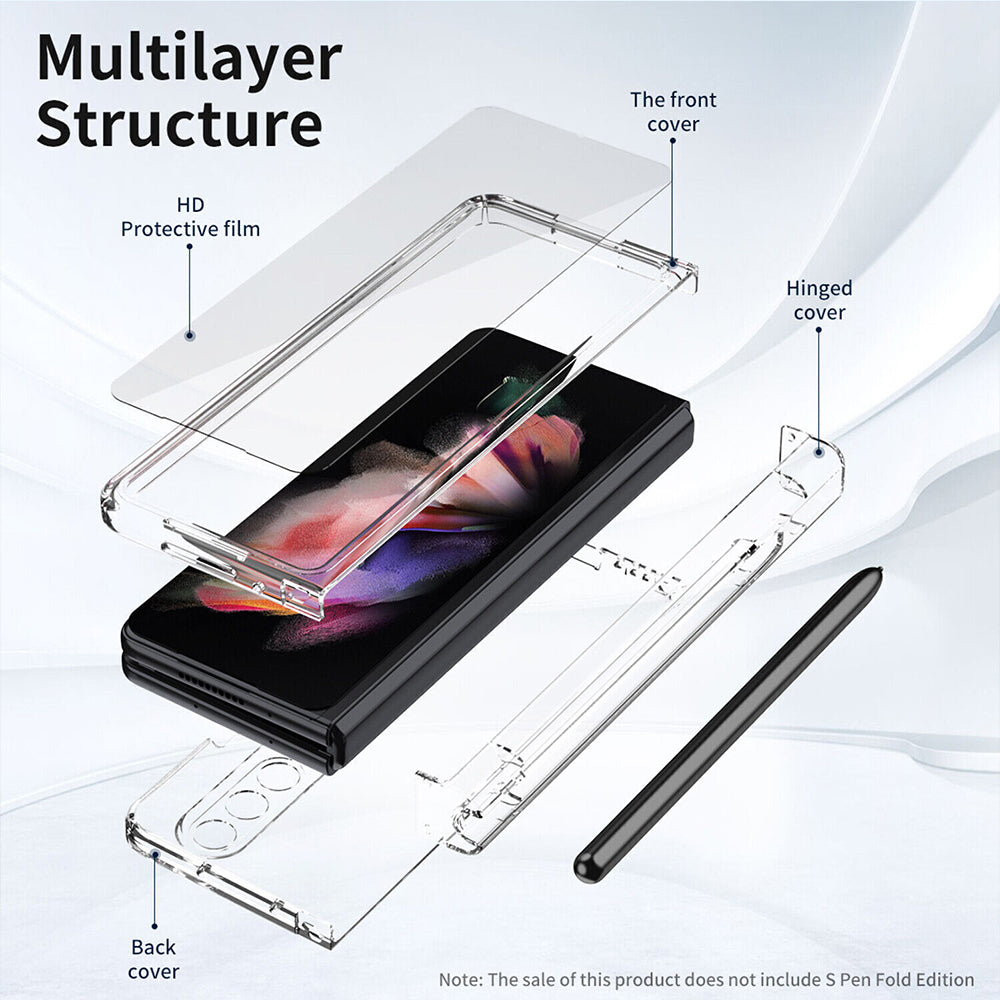 Full Cover Shockproof Hybrid Case With Pen Holder For Galaxy Z Fold 4 / Fold 3