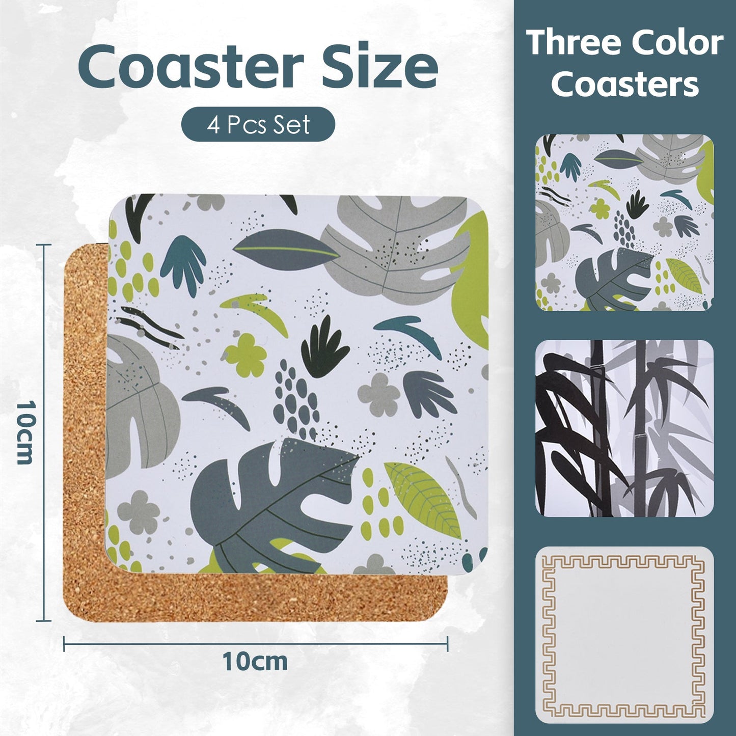 Clevinger Set of 4 MDF Coasters Monstera