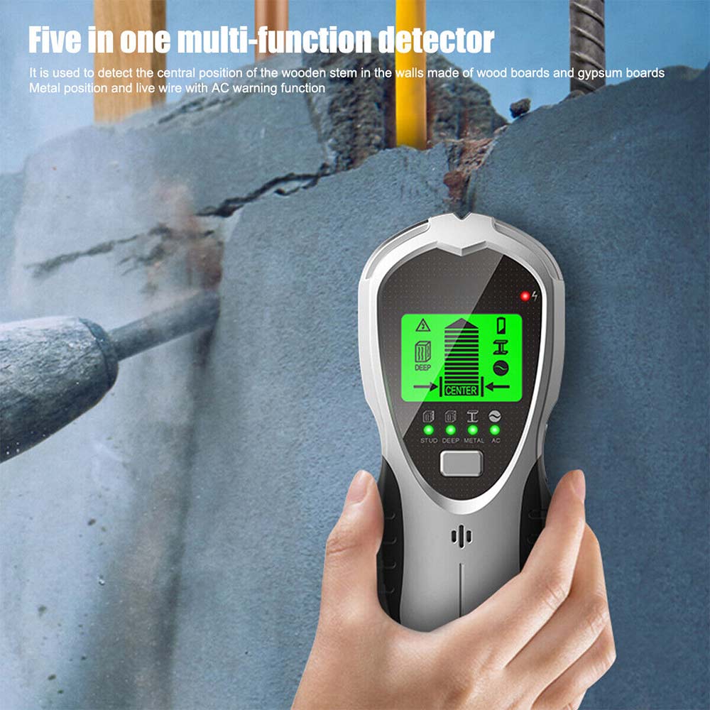 5 in 1 LCD Stud Finder Pipe Sensor Metals Wire Detector Electric Wall Scanner