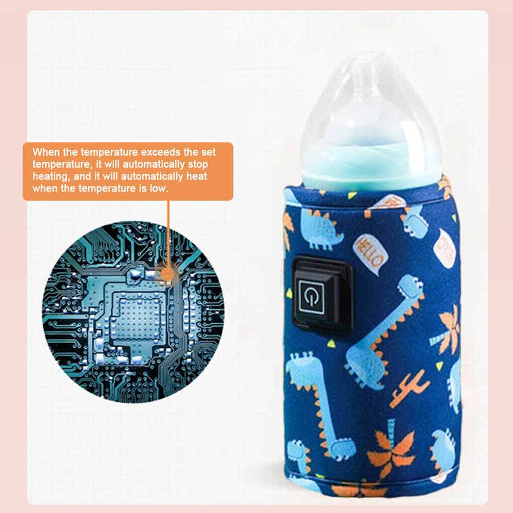 Baby Bottle Warmer Bag Thermostat Portable Travel Milk Feeding Heater USB Pouch