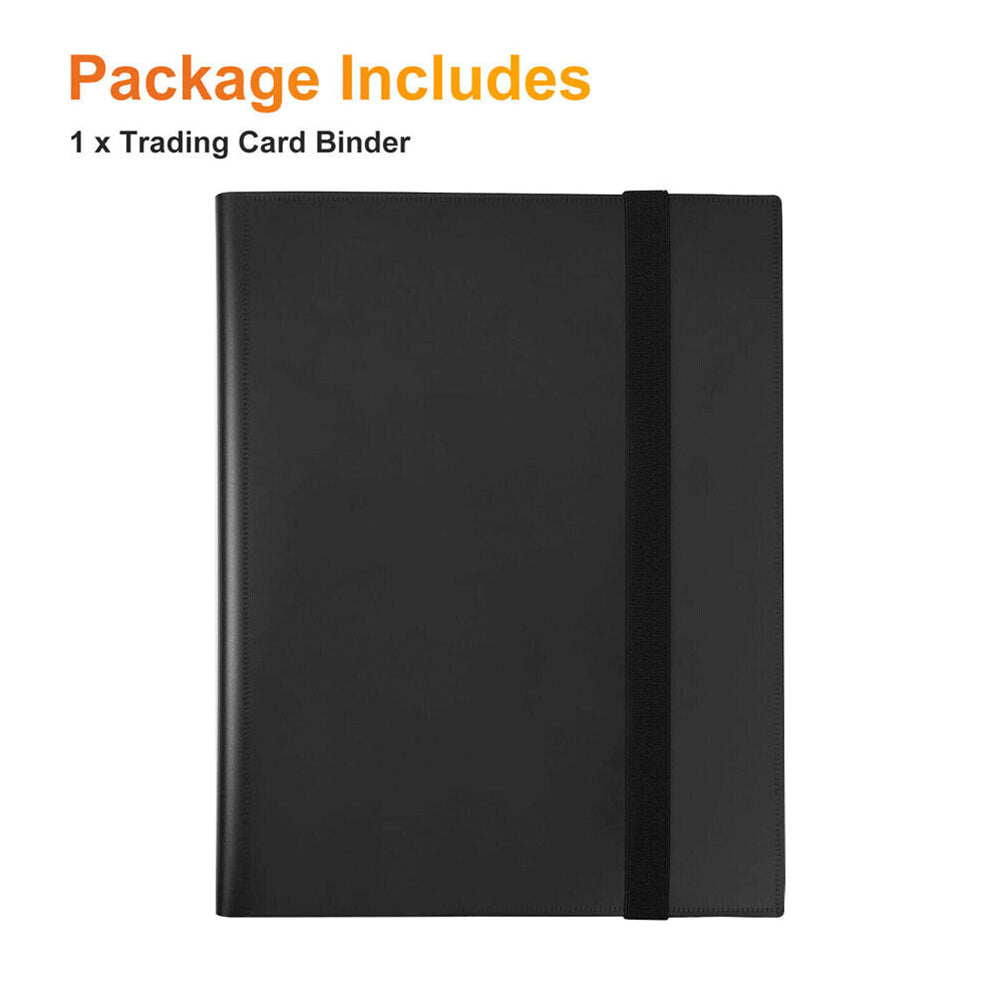 360 CARDS Slot Trading Card Binder 9 Grids Pocket Zip Album Folder Cover Strap