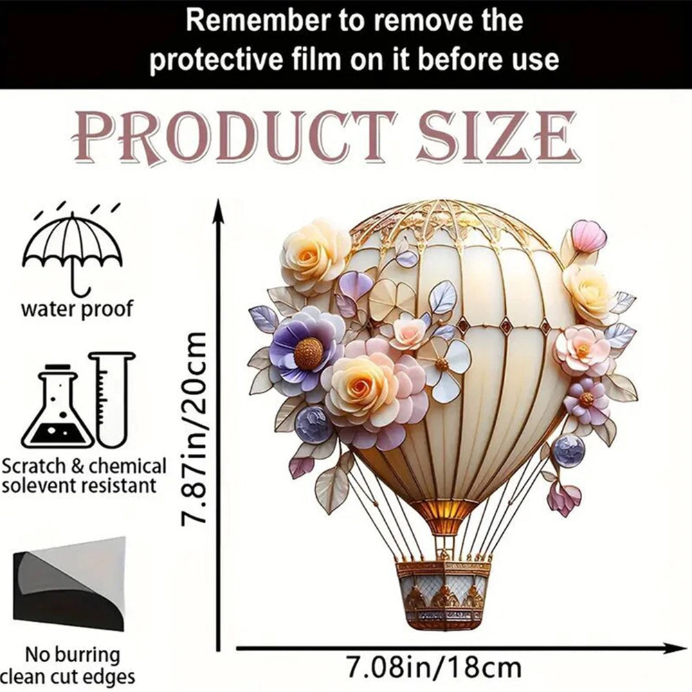 2D Acrylic Flat Hot Air Balloon Hanging Garden Lantern – 2mm Thick, Deck & Patio Decor