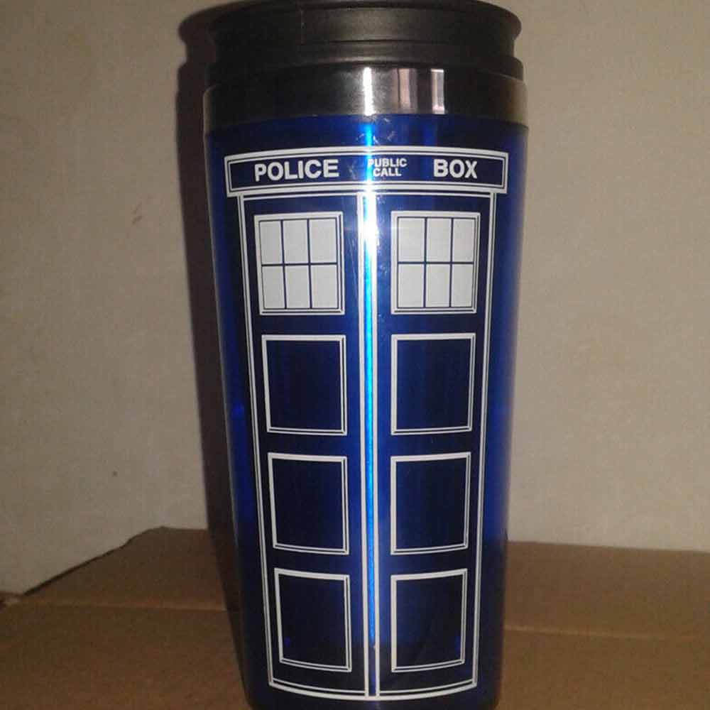 16oz Bottle Doctor Who Travel Coffee Mug TARDIS Insulated Tumbler Cup