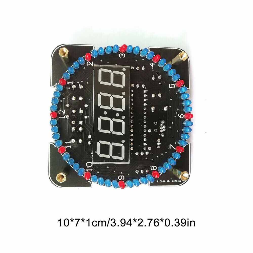 DIY Rotating Digital LED Electronic Digital Clock Temperature Display KIT + Case