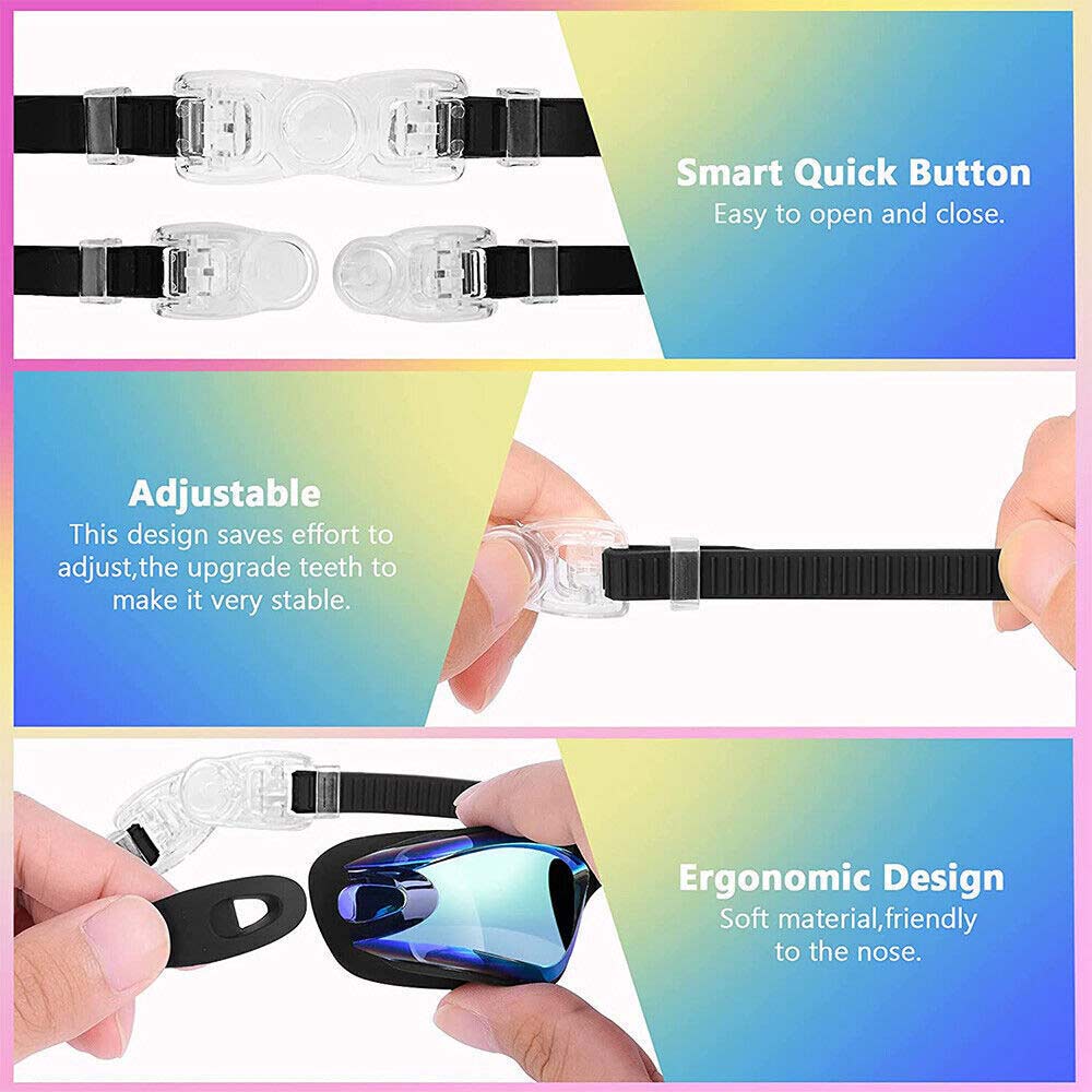 Swimming Goggles for Men Women Adult Teens Adjustable Anti Fog Diving Goggles