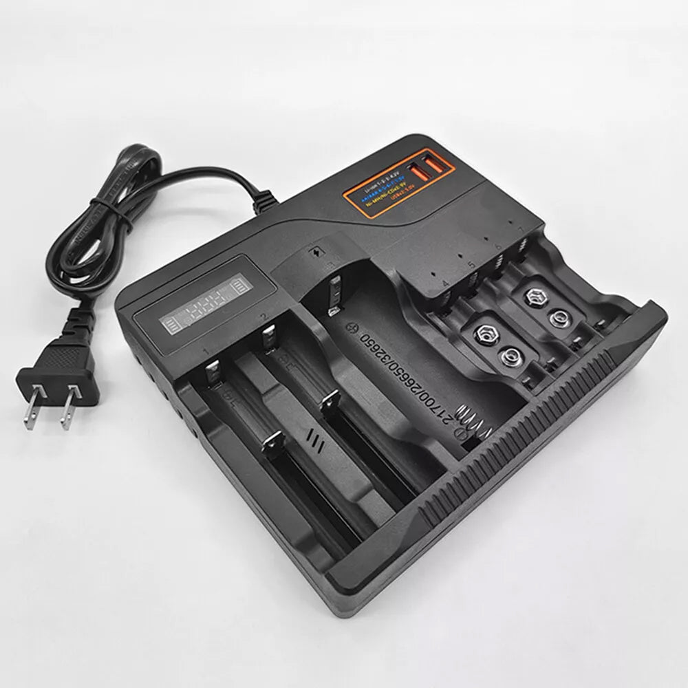 LCD Smart Battery Charger For AAA AA 9V Ni-MH Ni-CD Rechargeable Batteries