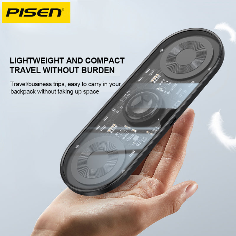 3-in-1 Wireless Charger – Transparent Station for iPhone AirPods Watch, Fast Charge