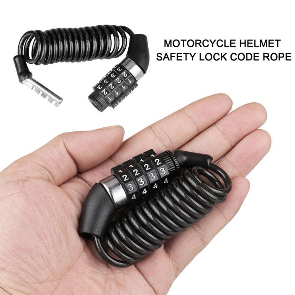 Helmet Lock Chain 4 Digit Password Combination Bike Motorcycle Anti-theft Lock