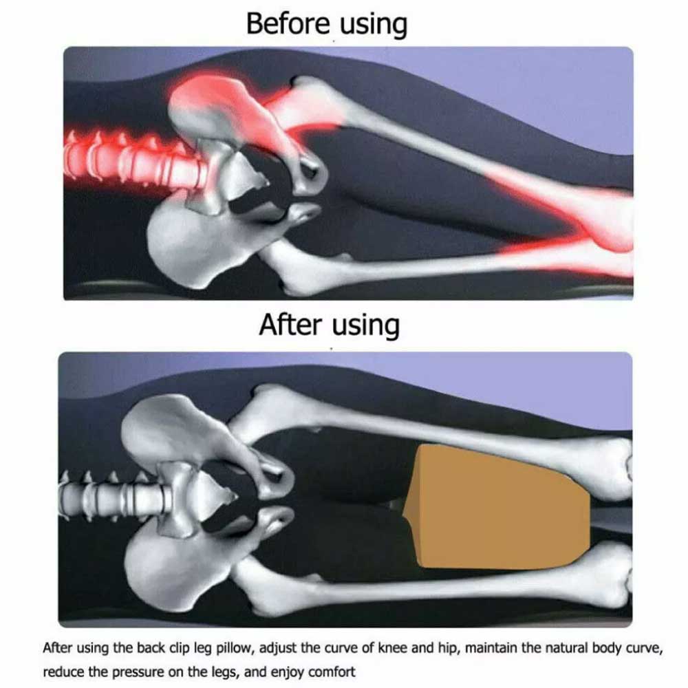 Memory Foam Leg Pillow Cushion Knee Support Pain Relief Washable Cover Bed Sofa