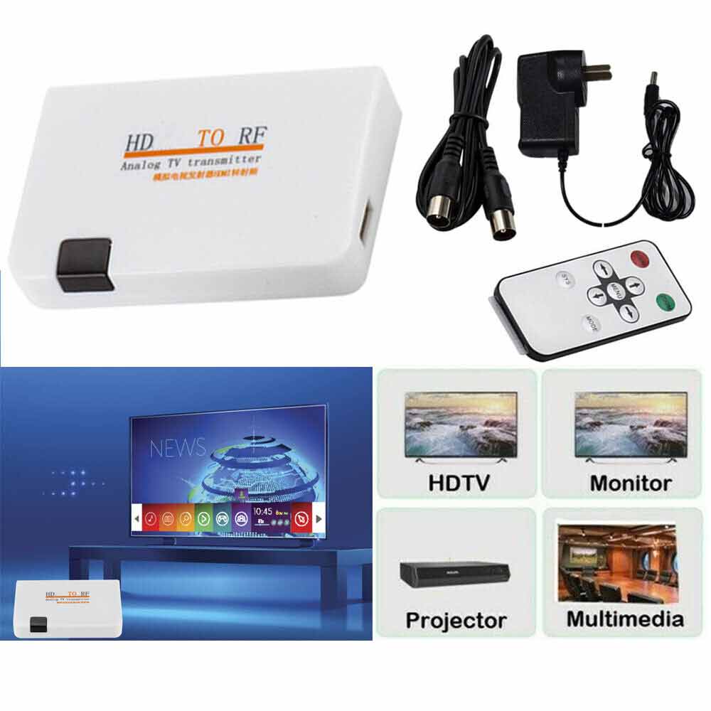 HDMI to RF Coaxial Converter HDMI to Coaxial Analog Adapter w/Remote Control