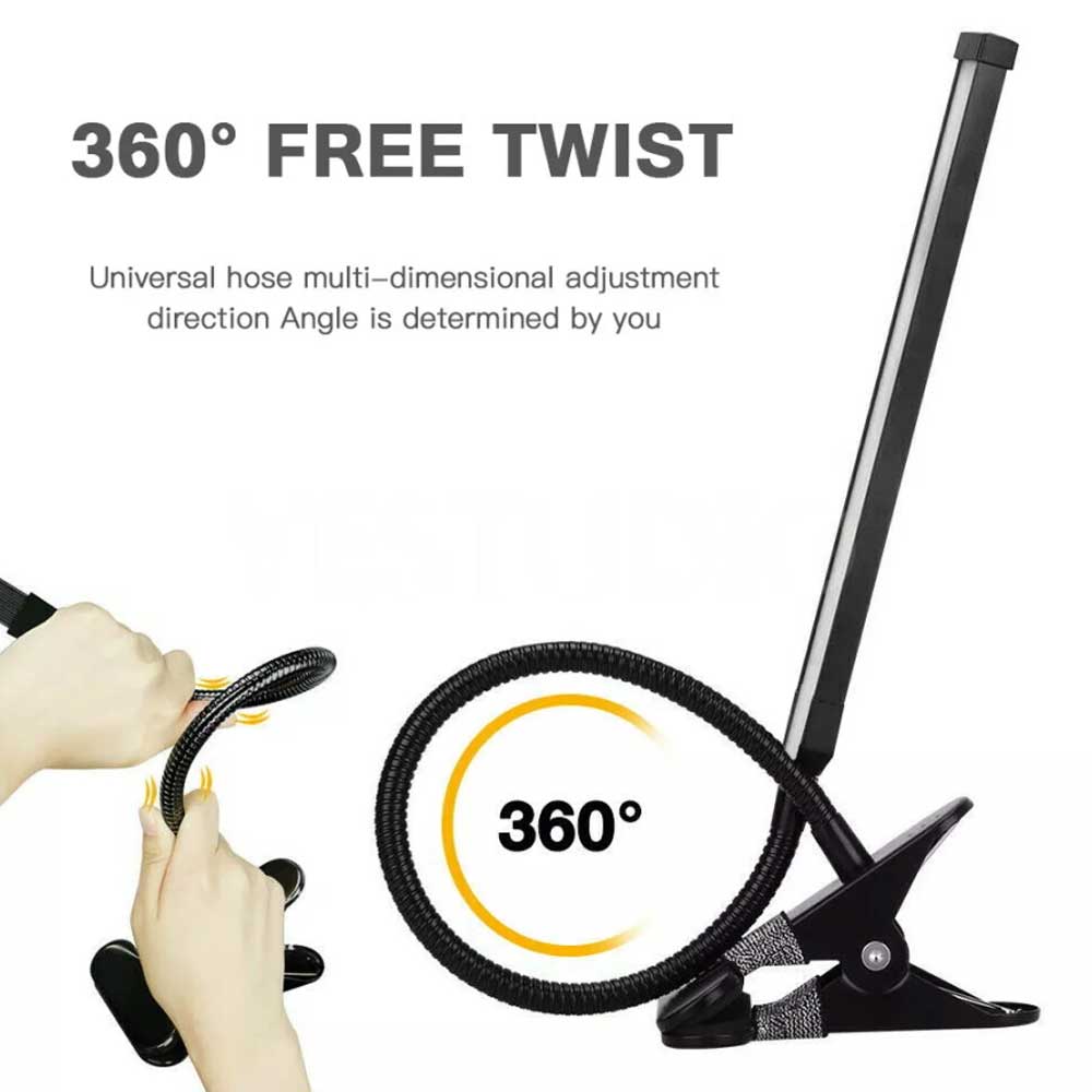 Modern Clip On LED Desk Lamp Eye Care USB Power Dimmable Light Adjustable Clamp