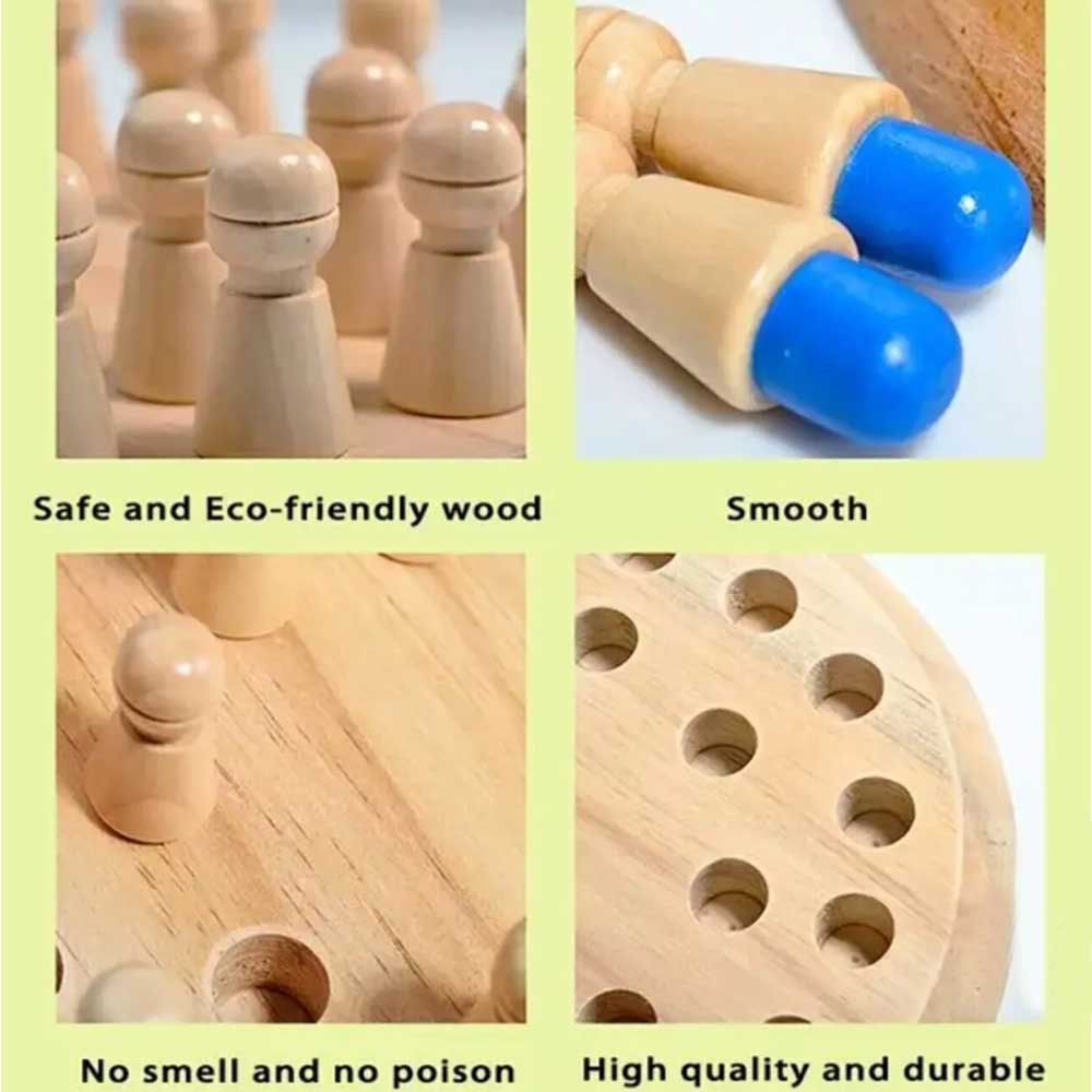 Colour Game Board Puzzle Wooden Memory Match Stick ChessMontessori Edu for Kids