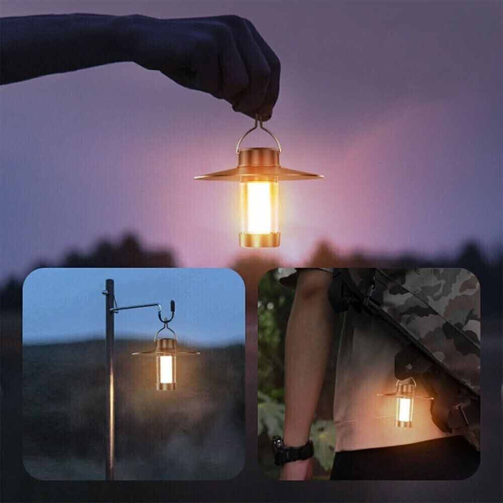 LED Light Lamp Lantern Camping Hiking Outdoor USB Power Lights W/ Stand