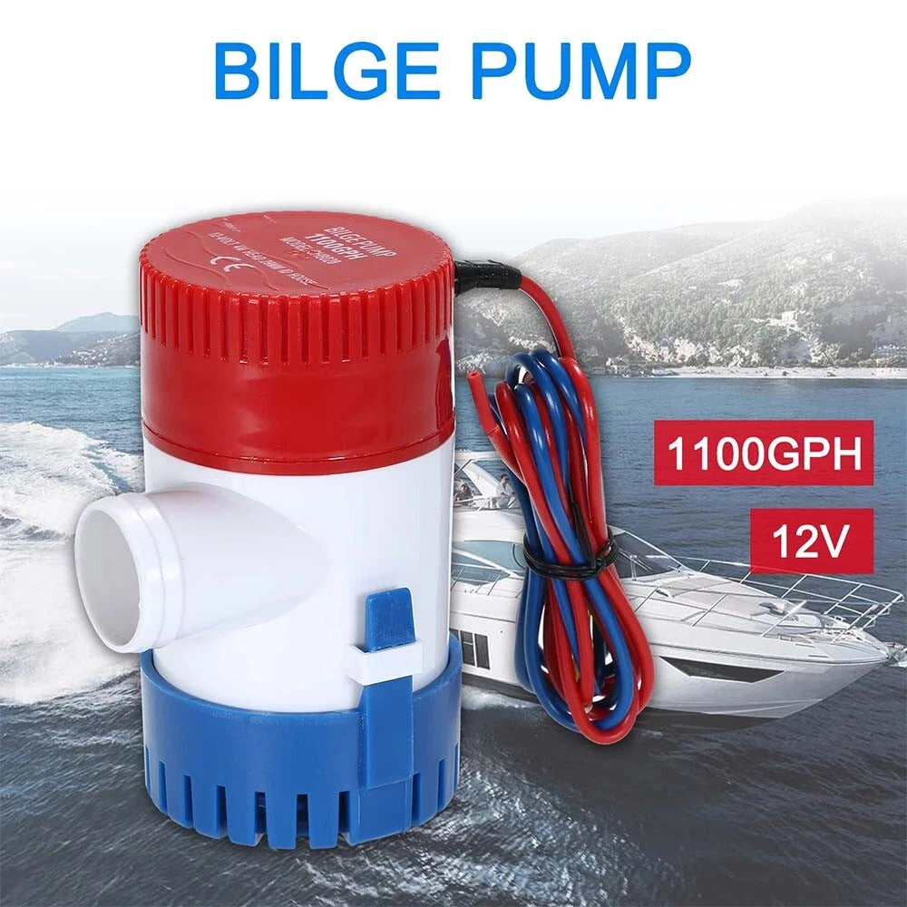 1100GPH 12V Electric Marine Bilge Pump Submersible Water Pump for Yacht Boat