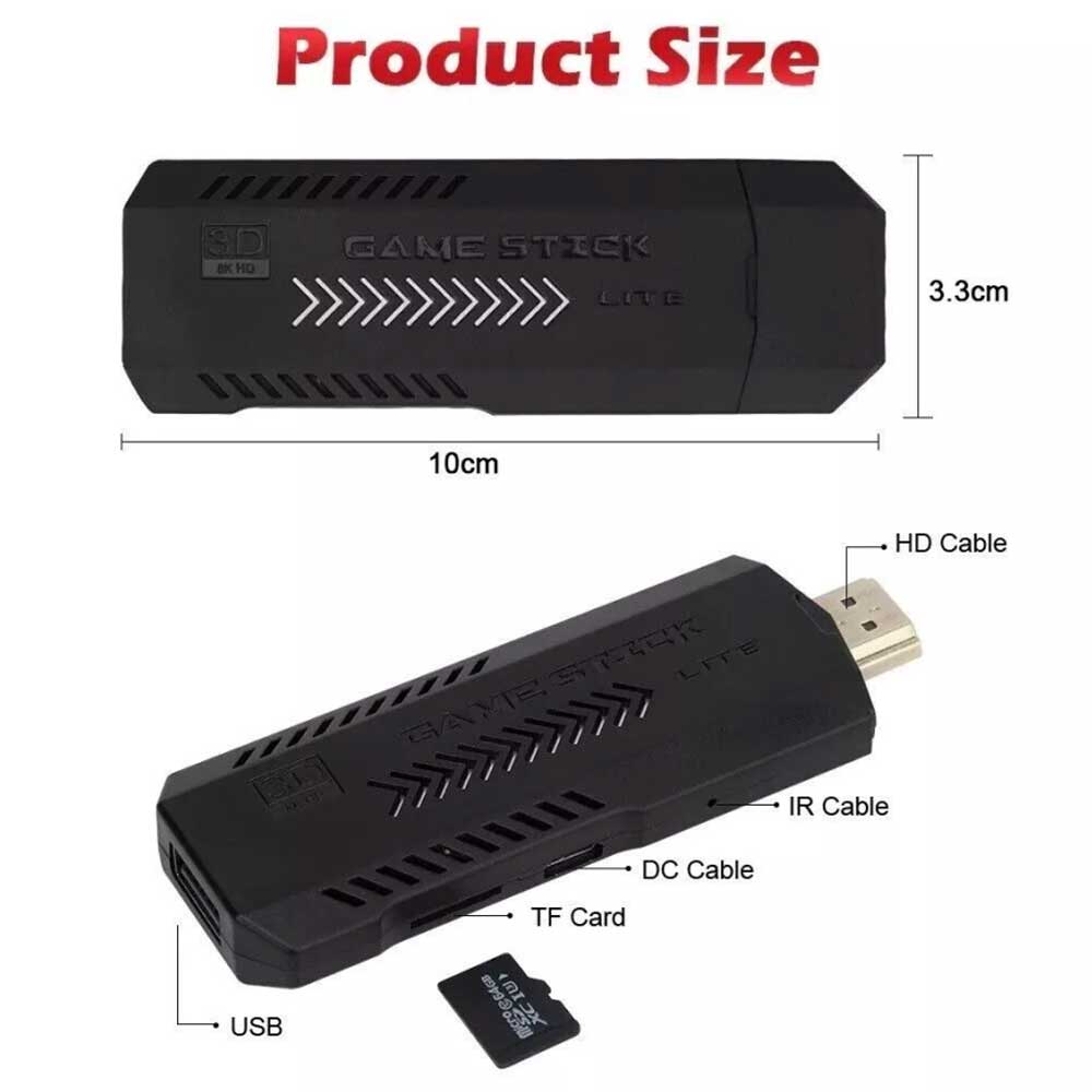 40000+ 4K HDMI 128GB Retro Game Stick Console 2X Wireless Controller TV Video Games
