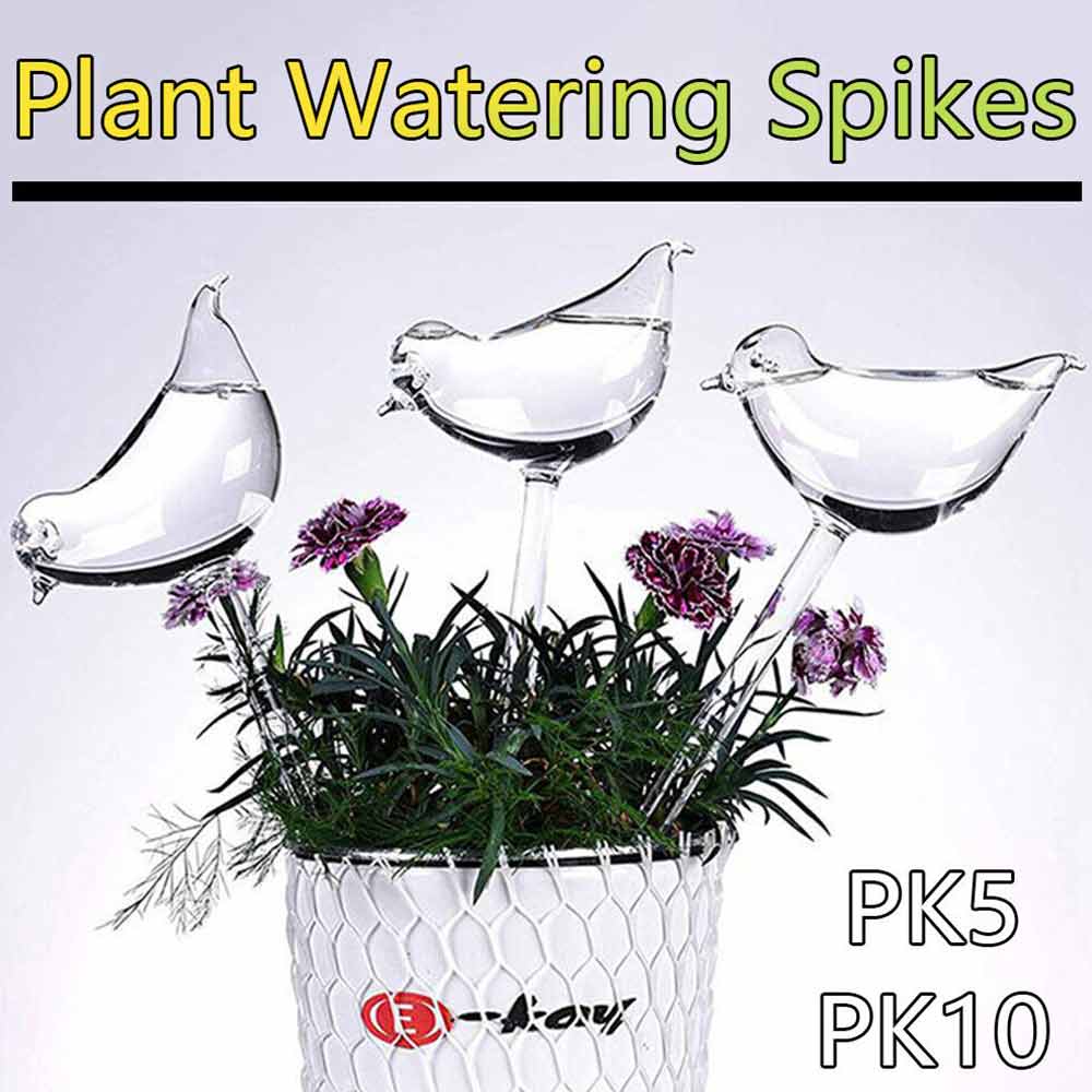 5/10X Bird Shape Plant Waterer Self Watering Spikes Automatic PVC Watering Tool