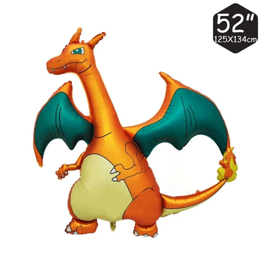 52" Giant Charizard Foil Balloon – Cartoon Party Decoration for Birthday & Events