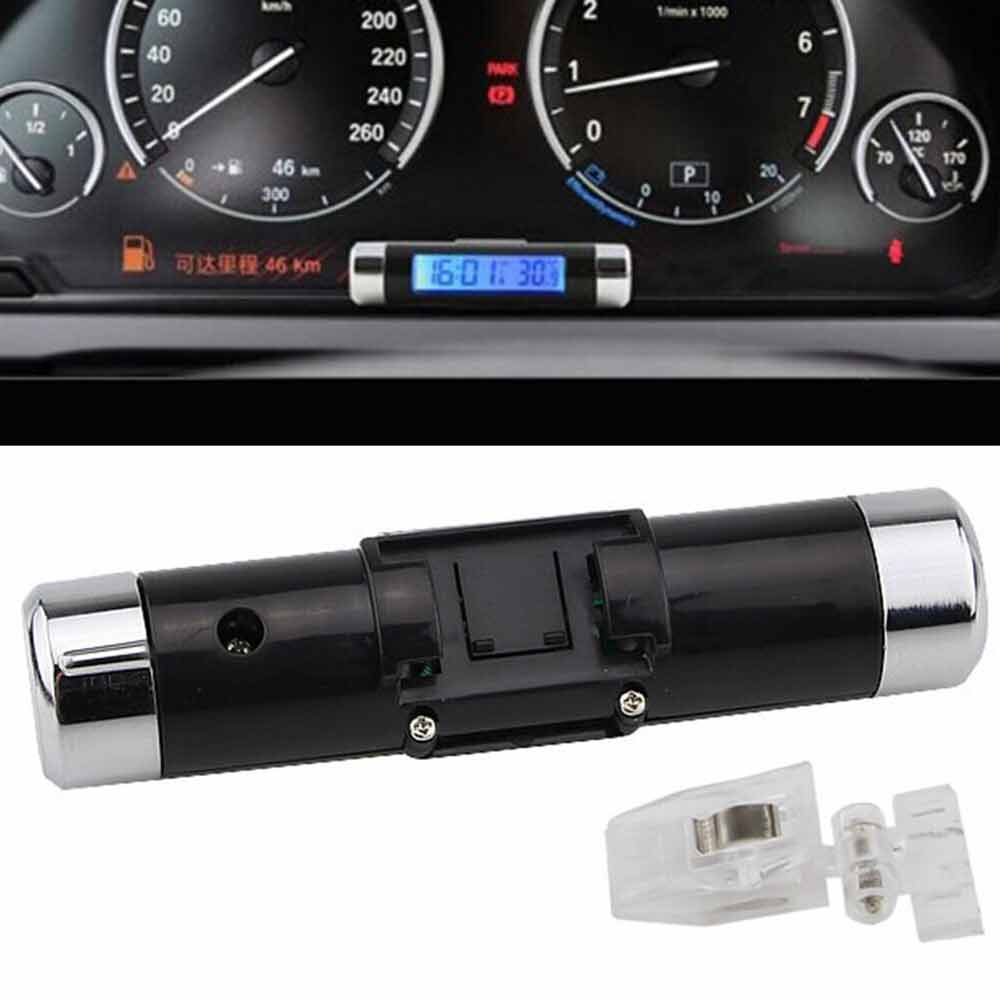 Dashboard Digital Car LCD Backlight Calendar Clock Blue Thermometer Time