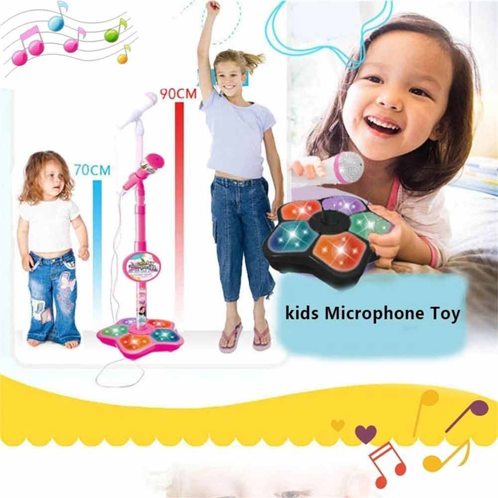 Karaoke Song Music Instrument Toys Kids Microphone With Stand Birthday Gift