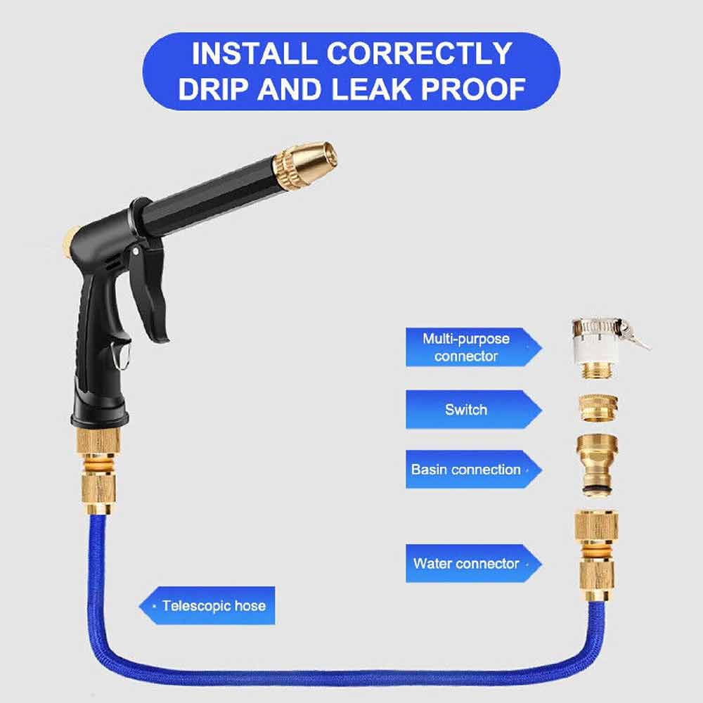 High Pressure Water Spray Gun Hose Nozzle Only Garden Pipe Lawn Car Wash