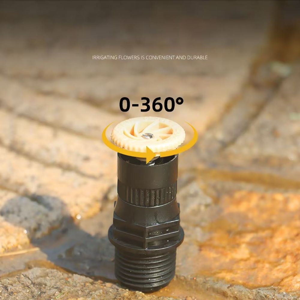 Adjustable Garden Sprinkler – 0-360° Mist Nozzle with Spike, Lawn Watering Kit