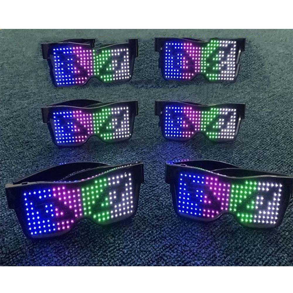 Bluetooth LED Eye Glasses APP Control for Raves Birthday DJ EDM Display Text