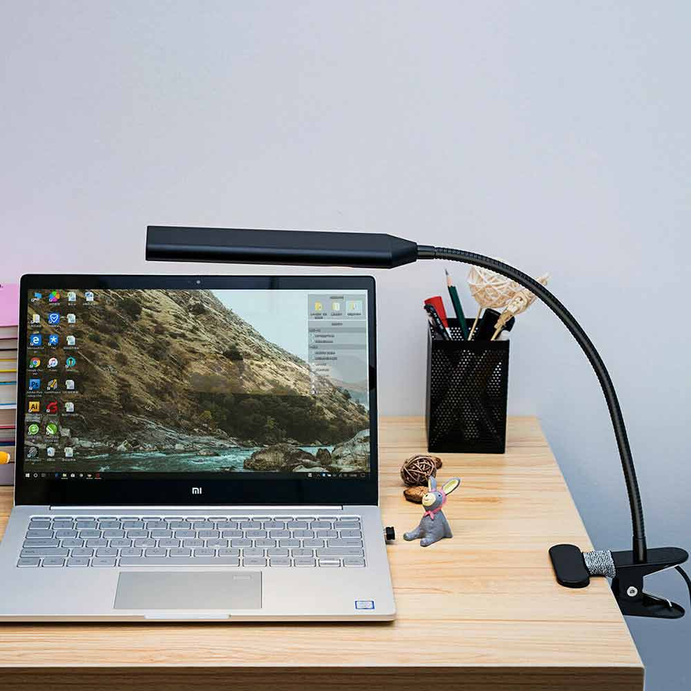 Flexible Clamp Reading Light USB Clip On Desk Lamp LED Bed Table Bedside Night