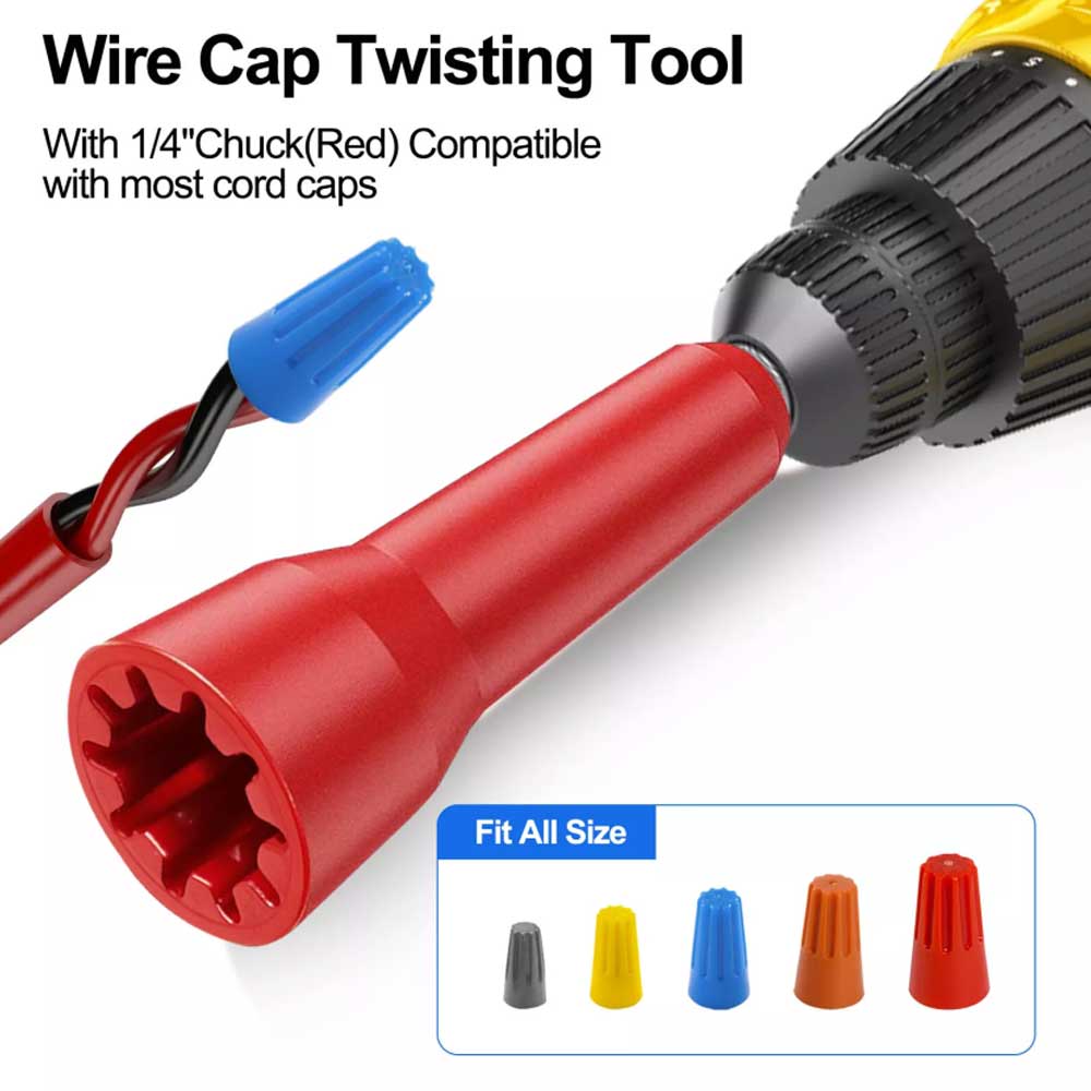 3-Piece Wire Stripper & Twister Set – Cable Stripping & Cap Twisting Tool with 1/4" Chuck