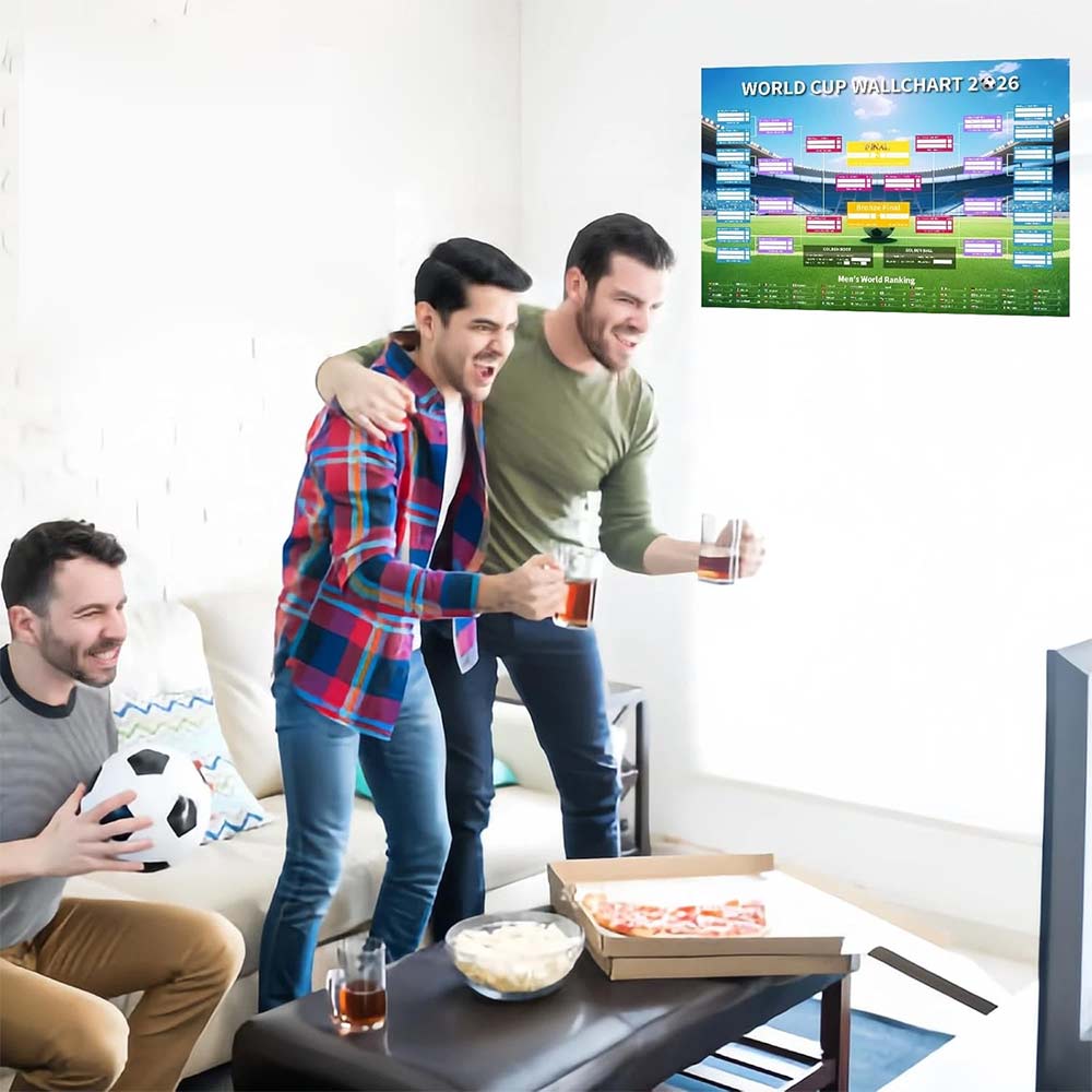2026 World Cup Football Wall Chart – 2 Pcs Schedule Poster 60×90cm for Soccer Fans