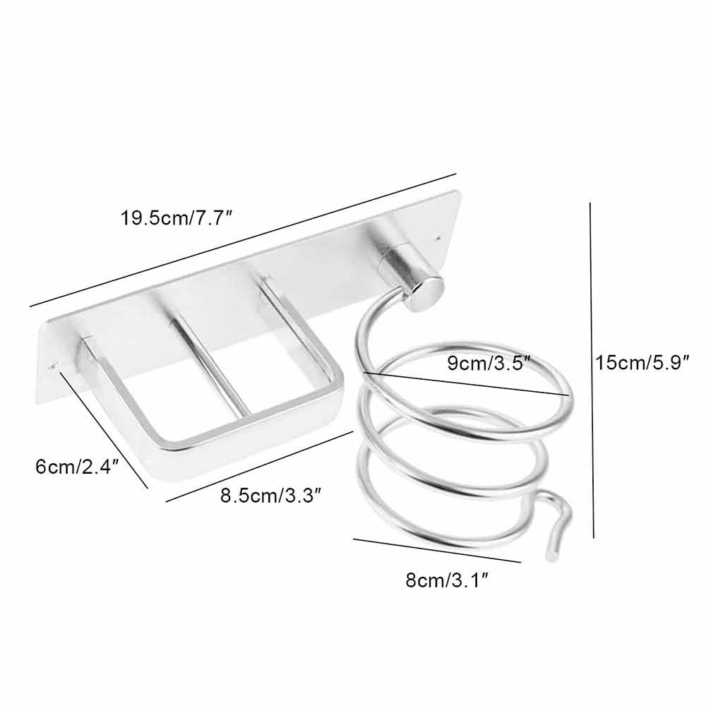 No punching Wall Mounted Hair Dryer Straightener Holder Shelf Stand Storage