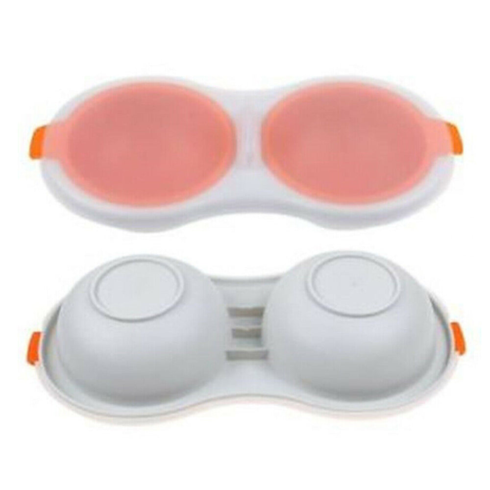 Kitchen Two Eggs Poacher Egg Bowl Holder Microwave Oven Novelty Breakfast Cooker