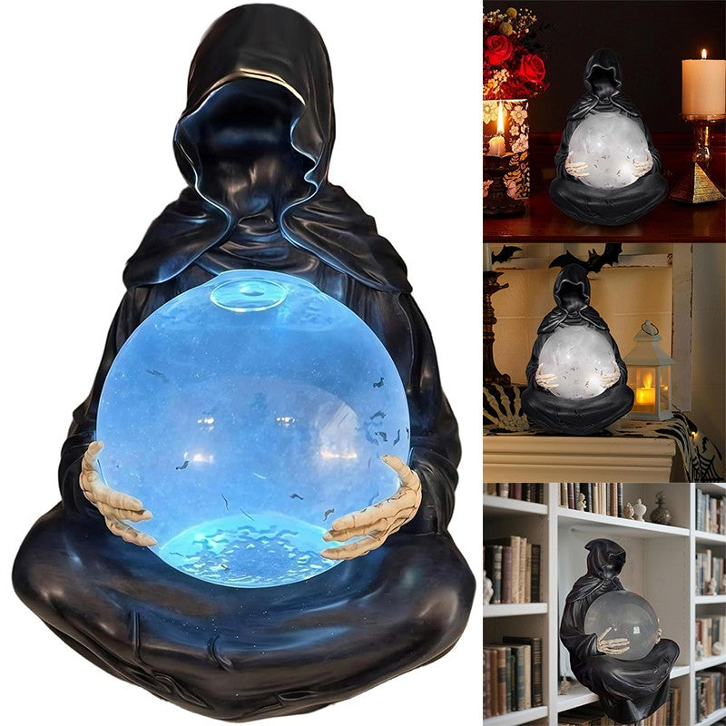 LED Light Grim Reaper Water Globe The Death God's Crystal Balls Halloween Decor