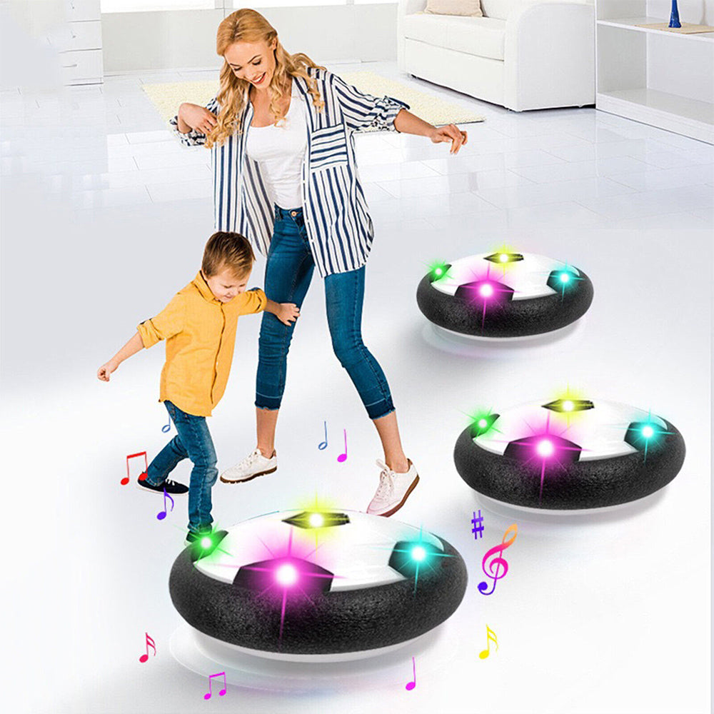 LED Music Kids Hover Soccer Ball, Battery Operated Air Floating Disc 18cm