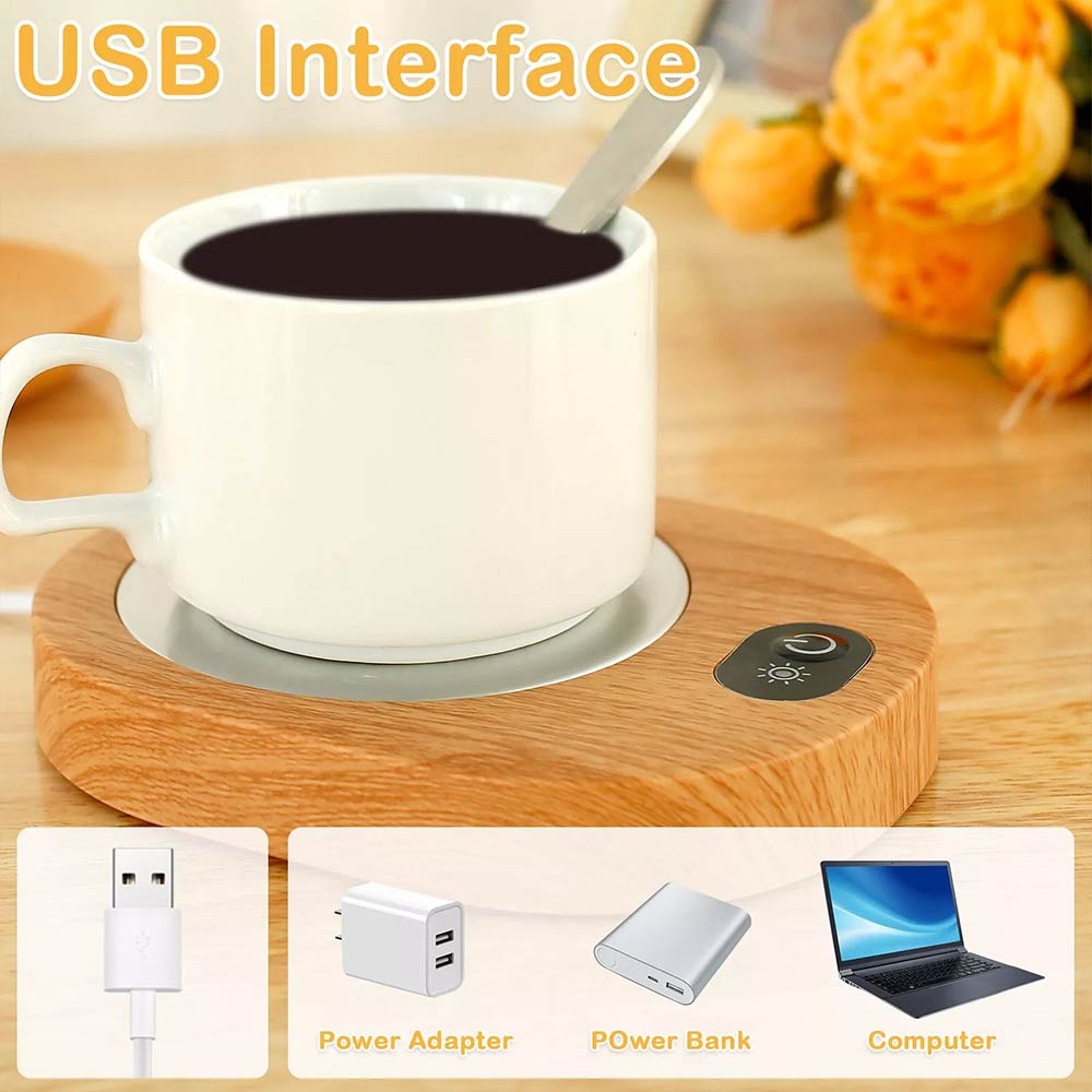 USB Heating Coaster Warmer Smart Electric Milk Coffee Tea Mug Cup Heater Pad(9X9CM)