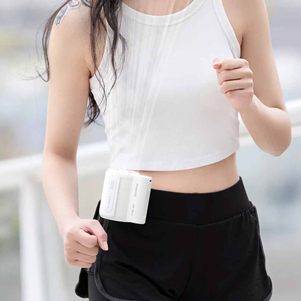 Clip on Waist Fan Cooling Fan Handheld Hands Free Rechargeable Under Shirt Fan