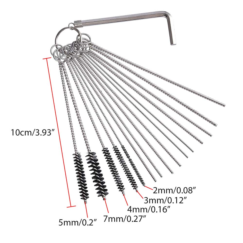 3X Carburetor Carb Jet Cleaning Tool Wire Brush Cleaner Kit For Motorcycle ATV