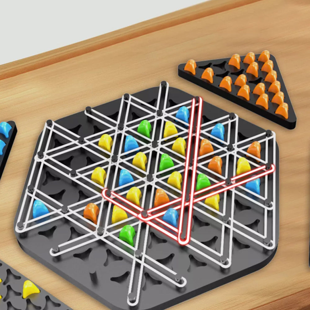 Chain Triangle Chess Game Triggle Rubber Band Game for Kids Adults
