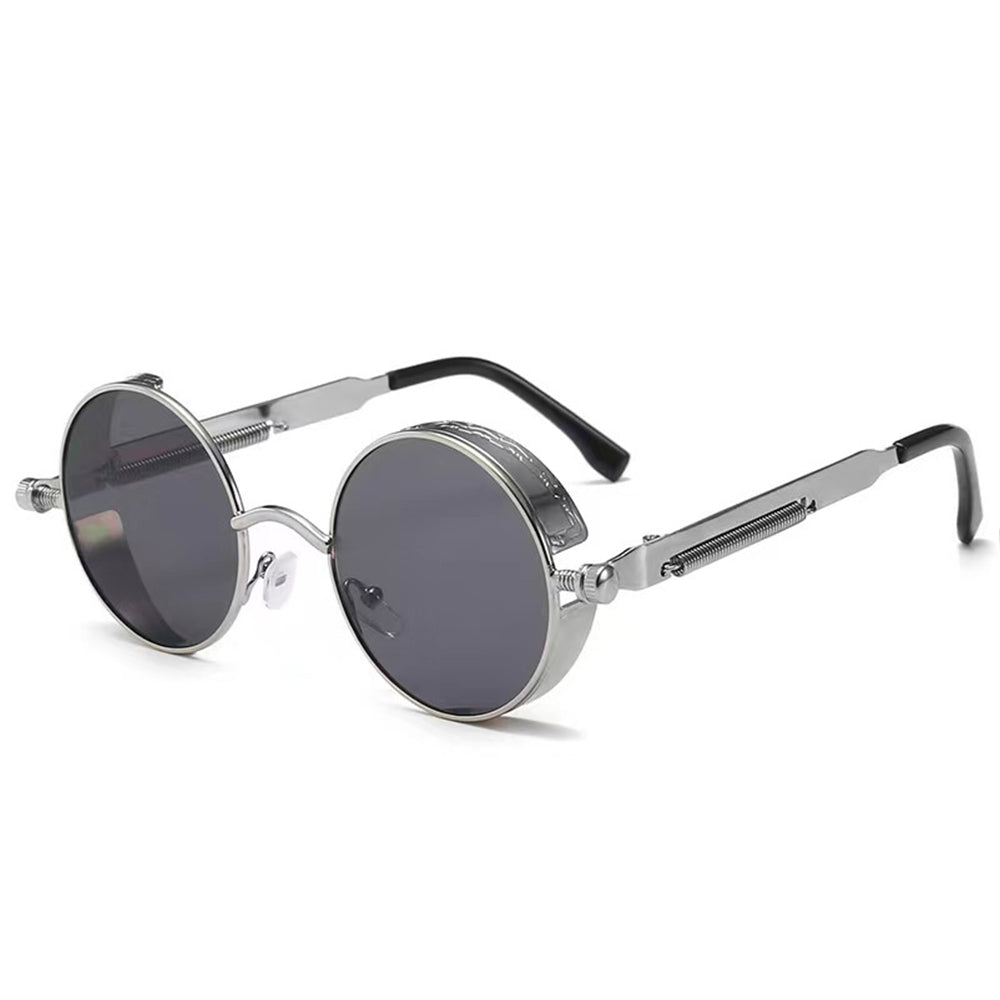 Classic Steampunk Sunglasses for Men and Women Retro Round Metal Frame Sunglasse