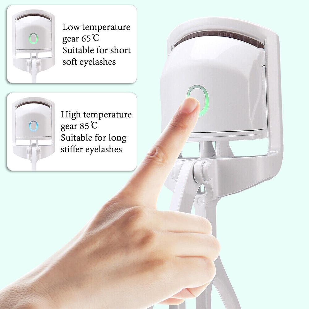 Electric Heated Curling Eyelash Tool Double Eyelash Curler USB Rechargeable