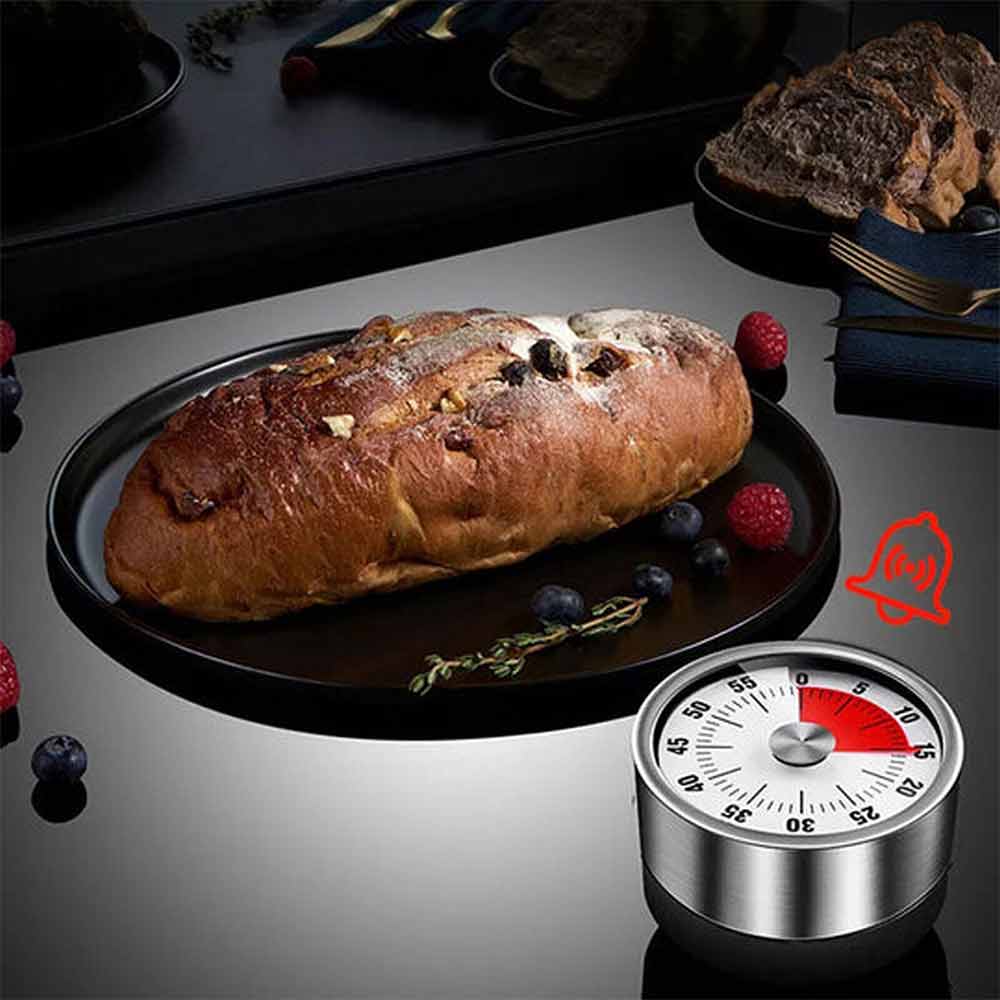 Kitchen Timer,Mechanical Stainless Steel Timer with Loud Alarm for Cooking