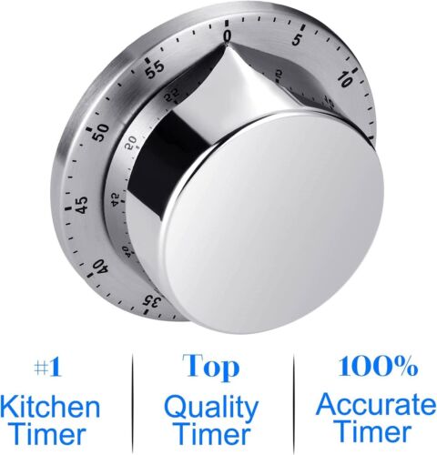 Magnetic Kitchen Timer, Chef Cooking Timer Clock with Loud Alarm Mechanical