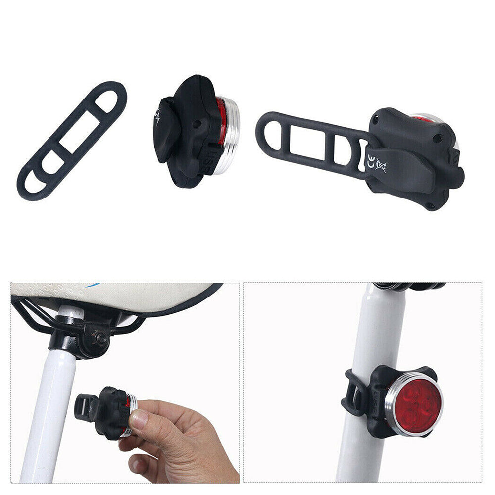 2Pcs USB Rechargeable Bicycle Bike Lights IPX4 Waterproof Front +Tail Light Lamp