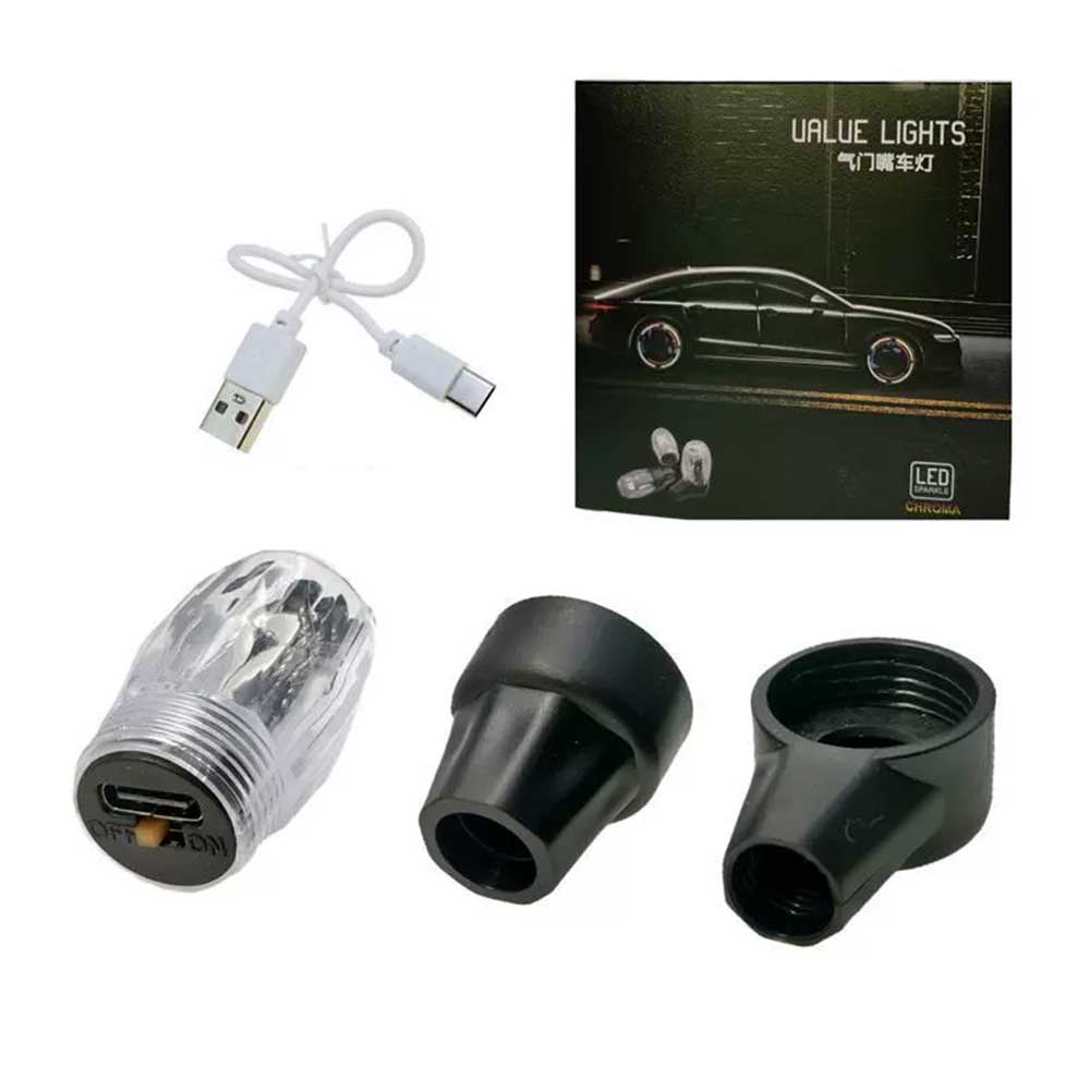 4-Pack LED Tire Valve Stem Cap Lights - Vibration-Activated Strobe Flash for Car, Truck, Motorcycle Wheels