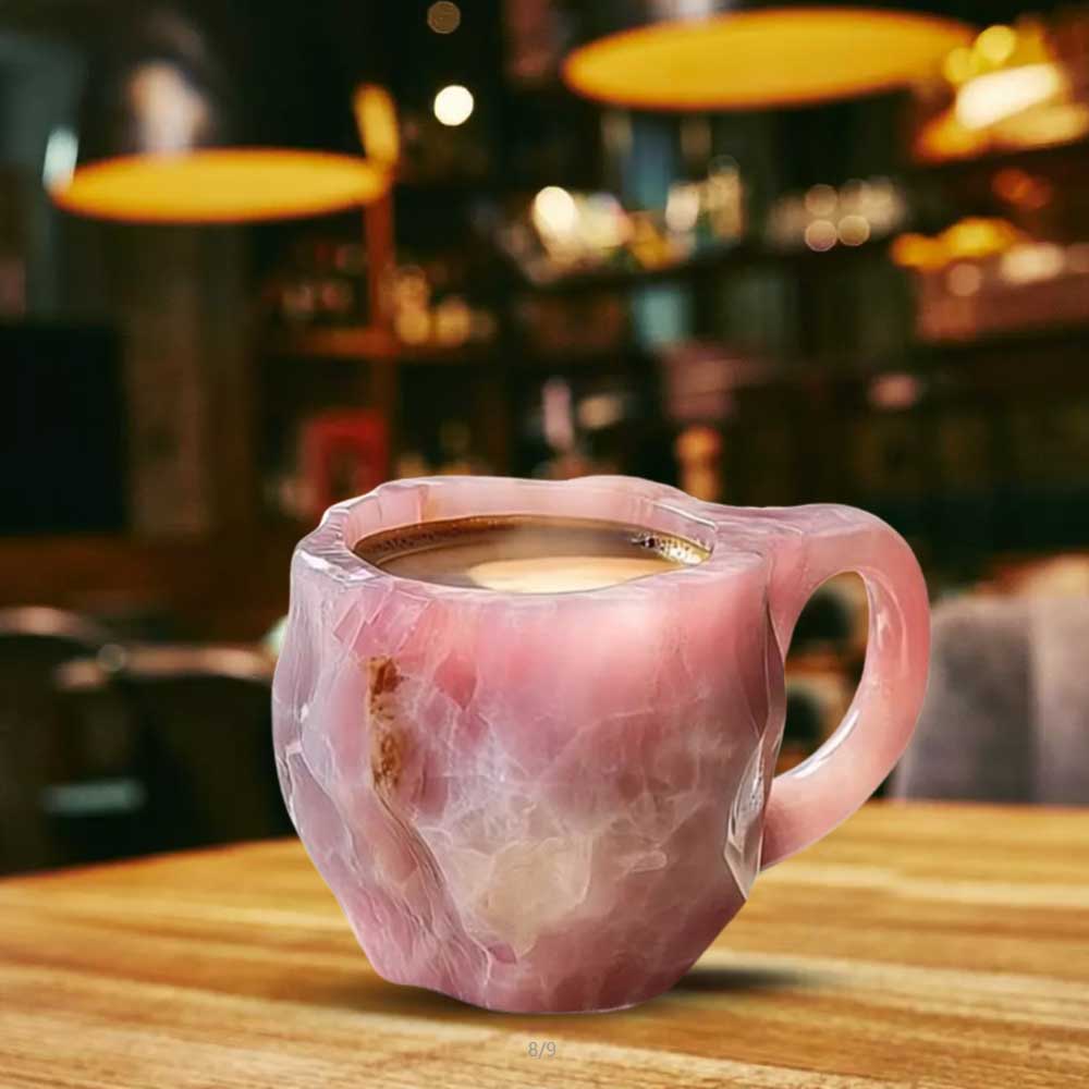 Handmade Mineral Crystal Coffee Cup Elegant Coffee Cup,Translucent Coffee Cup