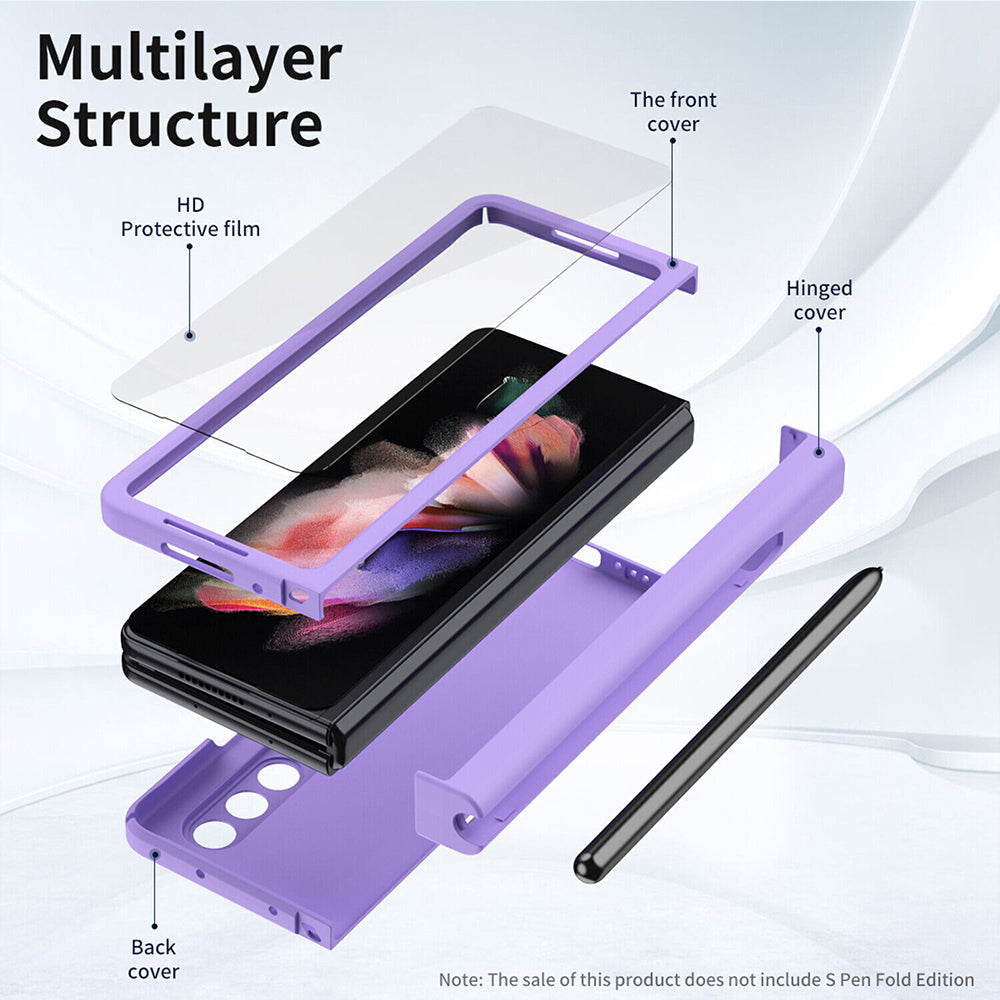 Full Cover Shockproof Hybrid Case With Pen Holder For Galaxy Z Fold 4 / Fold 3